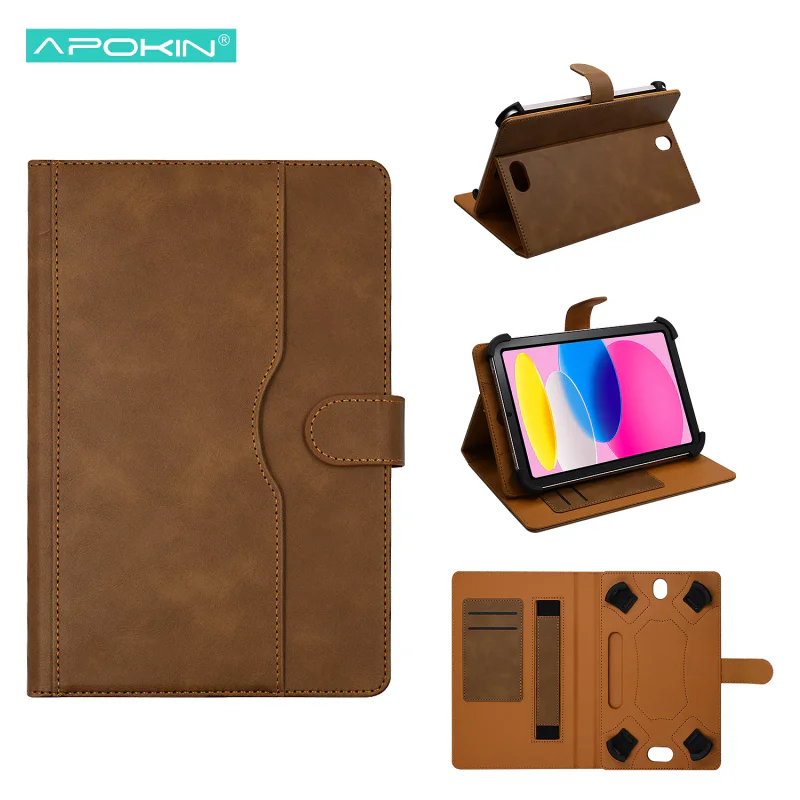 Capa Universal Apokin para Tablet de 10,5 a 11 polegadas Dobrável com Bolsos Azul marinho - Imagem 6