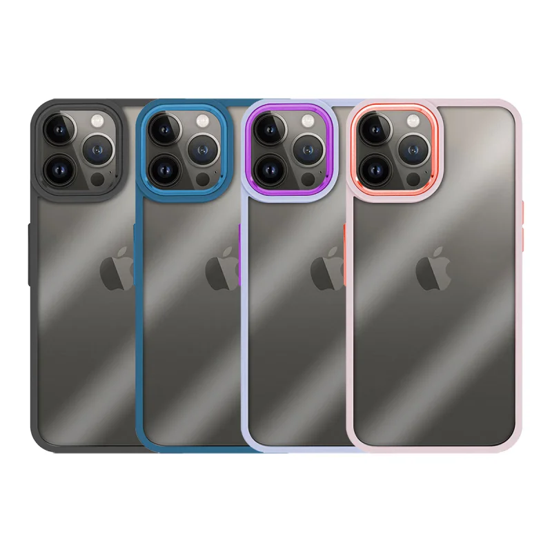 Capa Apokin para iPhone 13 Pro Transparente Antichoque com Borda de Câmara Lilás - Imagem 1