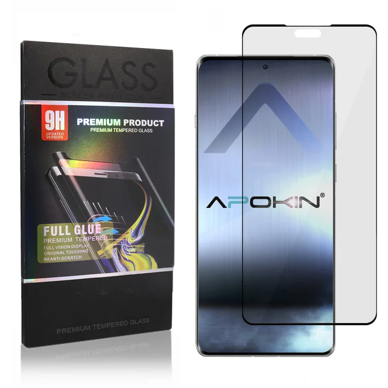 Película de Vidro Temperado Apokin para Oppo Find X7 Ultra Curvo Full Glue Transparente