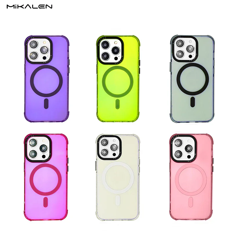 Capa Apokin Mikalen Flúor com MagSafe para iPhone 15 Pro Variedade de cores - Imagem 1