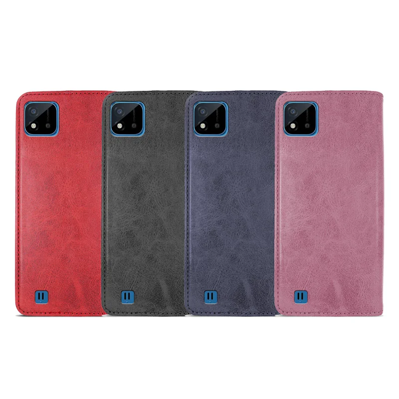 Capa Apokin com Porta-cartões em Pele Sintética para Realme C11 2020 Variedade de cores