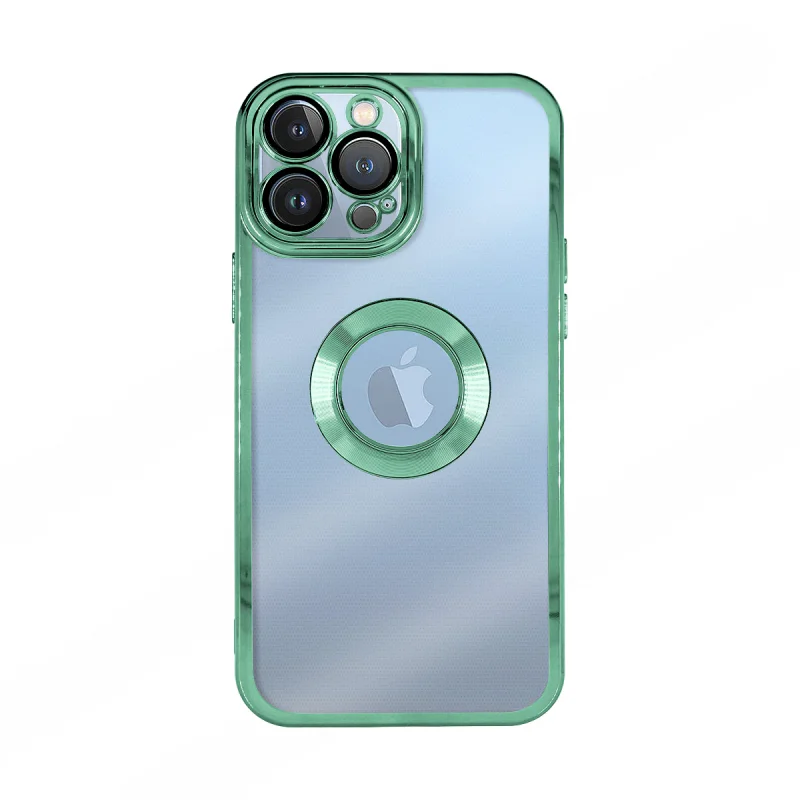 Capa de Silicone Apokin iPhone 15 Pro Max Transparente com Rebordo Cromado e Proteção de Câmara 3D Prata - Imagem 3
