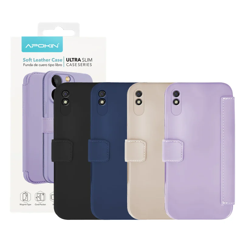 Capa Apokin para Xiaomi Redmi 9A Silicone com Efeito Pele Preto