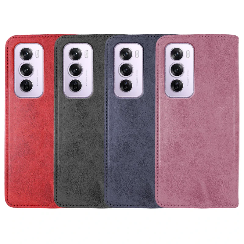Capa Apokin para Oppo Reno 12 Pro em Couro Sintético com Porta-cartões Variedade de cores