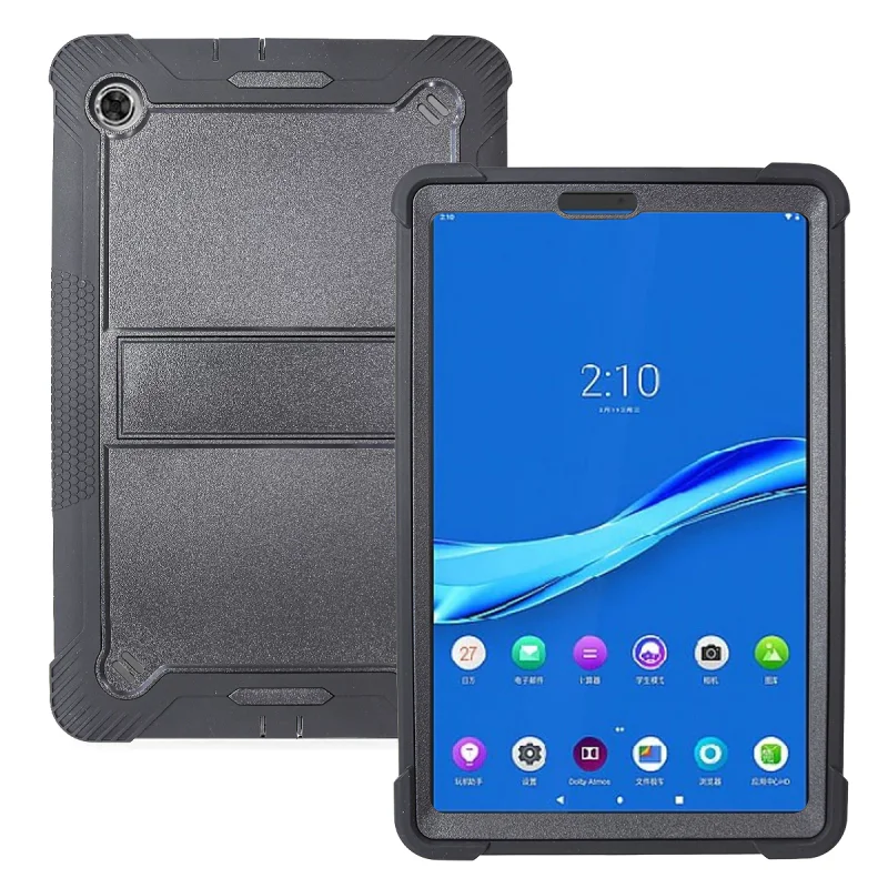 Capa Antichoque Apokin para Lenovo Tab M10 X606 10,3 polegadas com Suporte Preto