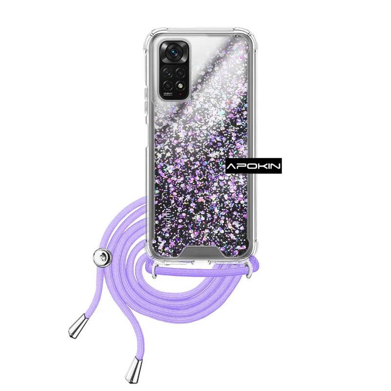 Capa de Gel Apokin para Xiaomi Redmi Note 11 4G Transparente com Cordão Preto - Imagem 2