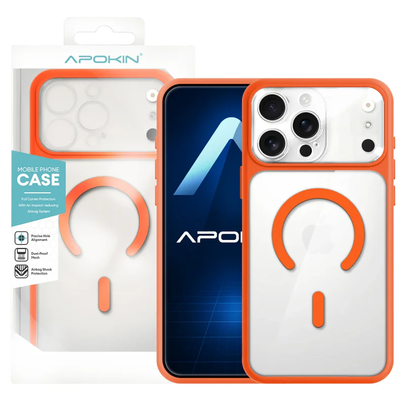 Capa Magnética Apokin iPhone 16 Pro Transparente com MagSafe e Proteção de Câmara Azul - Imagem 4