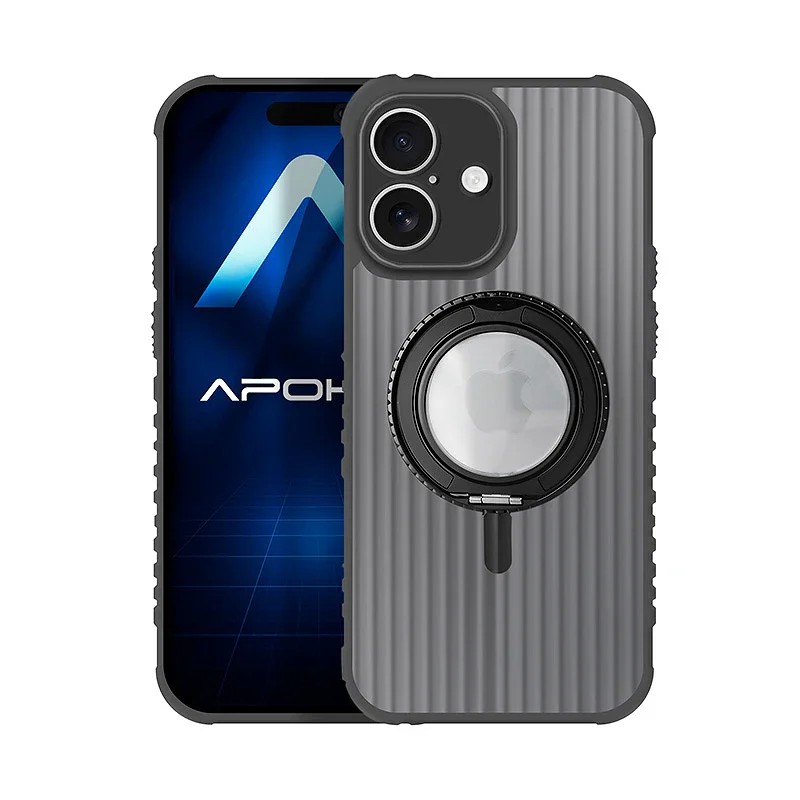 Capa Apokin Metalizada com Anel e Suporte para iPhone 16 - Imagem 2