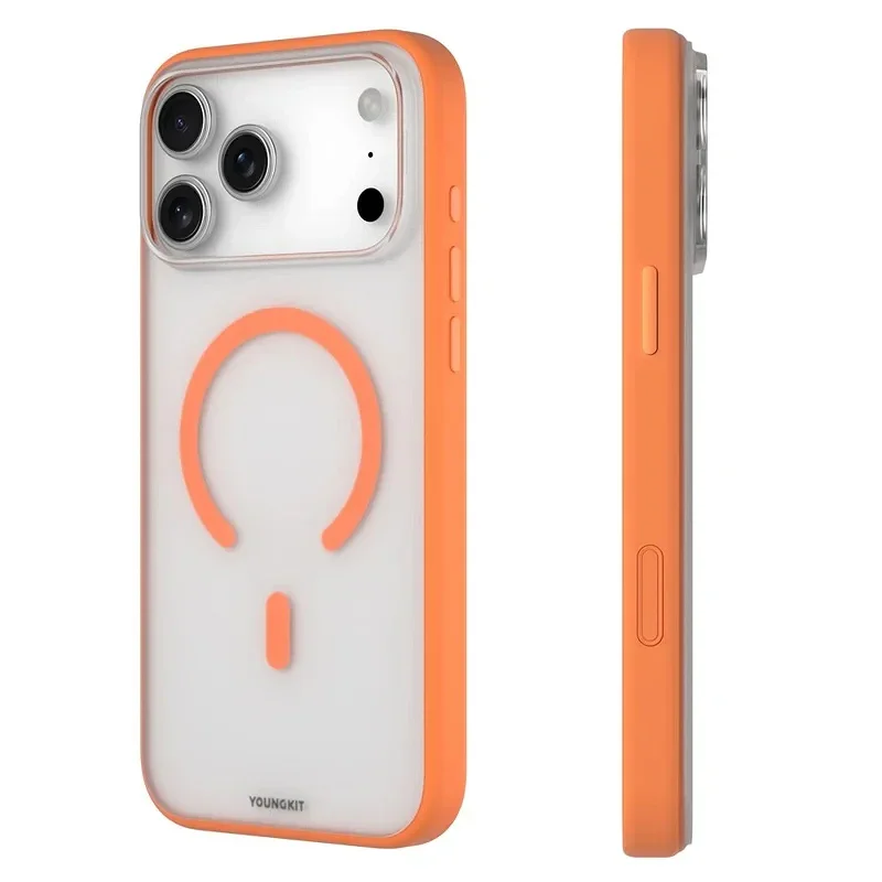 Capa Apokin Youngkit para iPhone 17 Pro Max e 18 Pro Max Transparente Laranja