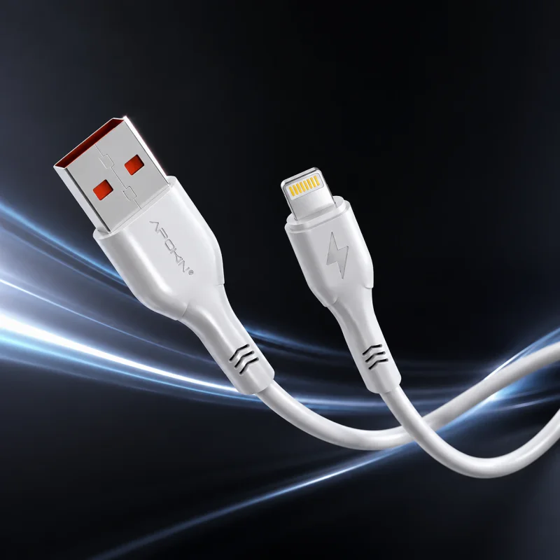 Cabo USB-A para Lightning Apokin 12 W 3 A 1 m Branco - Imagem 2
