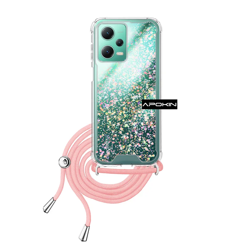 Capa de Gel Transparente Apokin com Cordão para Xiaomi Redmi Note 12 5G / Poco X5 Lilás - Imagem 3