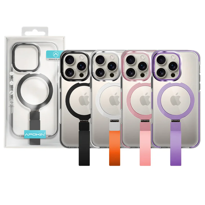 Capa Acrílica Apokin com Suporte e Alça MagSafe para iPhone 16 Pro Lilás - Imagem 1