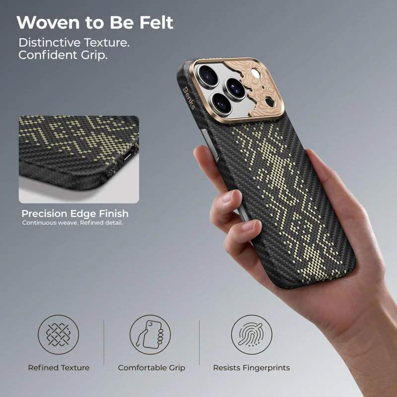 Capa Magnética Apokin para iPhone 17 Pro e 18 Pro em Kevlar Preto - Imagem 6