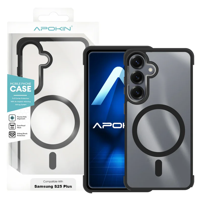 Capa Apokin Premium para Samsung Galaxy S25 Plus em Silicone com MagSafe Azul-Marinho - Imagem 2