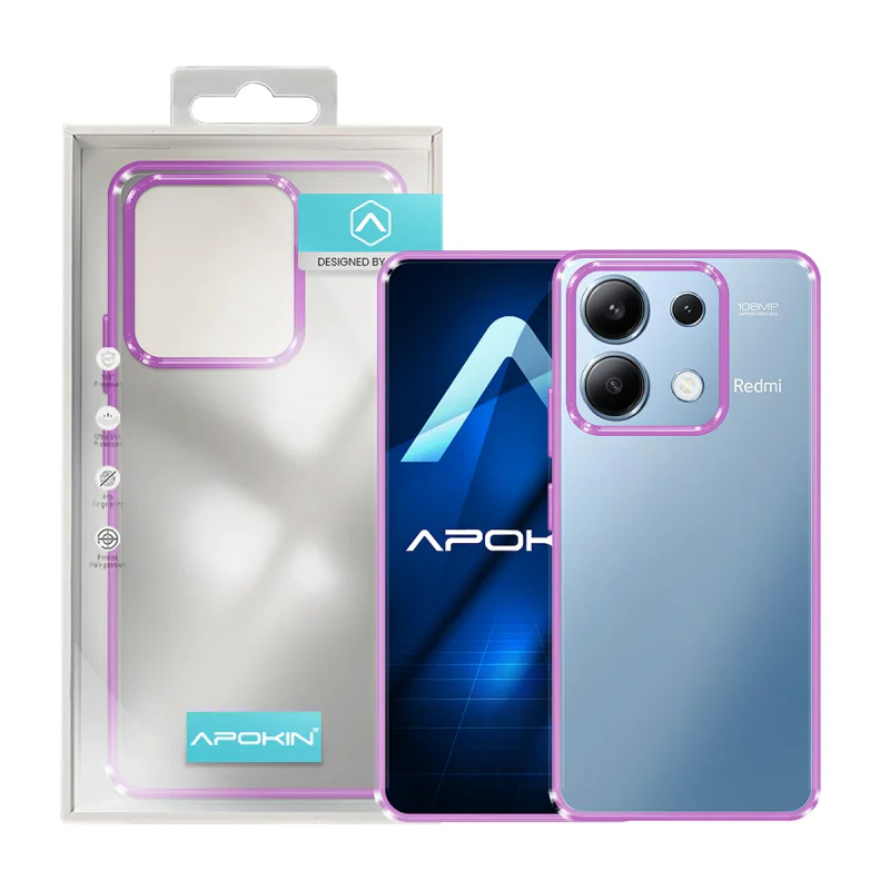 Capa Apokin para Xiaomi Redmi Note 13 5G Borda Colorida Antichoques Transparente - Imagem 4