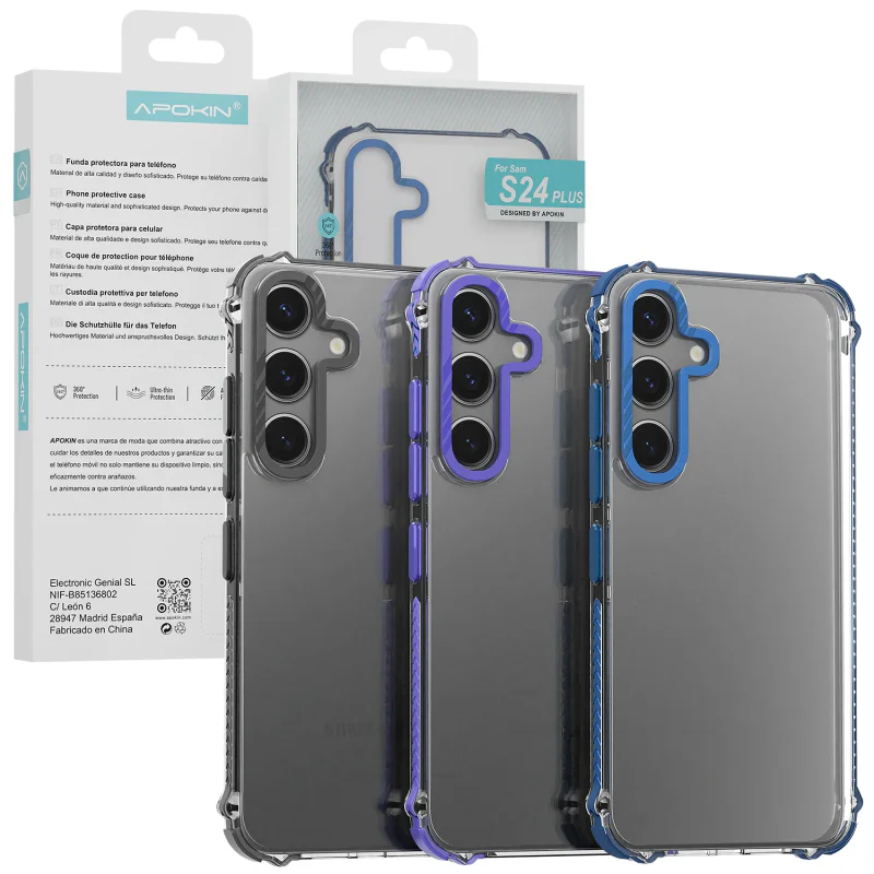 Capa Apokin Rock para Samsung Galaxy S24 Plus e S25 Plus Antichoques Azul