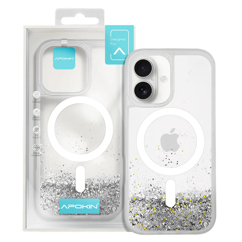 Capa Apokin para Apple iPhone 16 com Purpurina e MagSafe Variedade de cores - Imagem 4