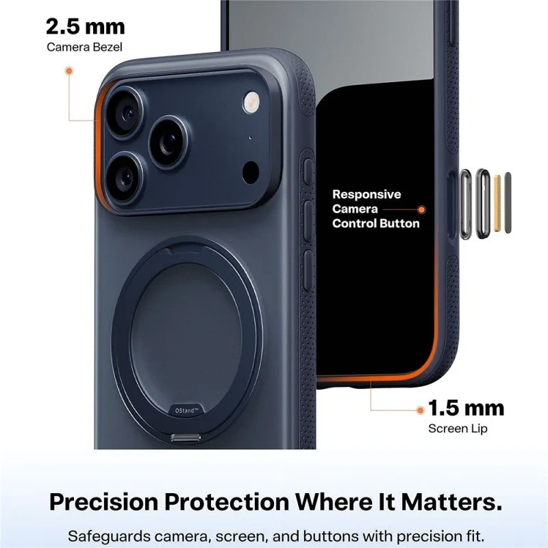 Capa Torras para iPhone 17 Pro Max / 18 Pro Max Ostand R Fitness Azul Marinho - Imagem 3
