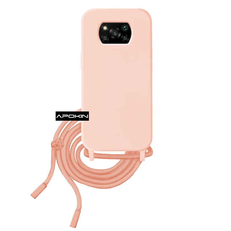Capa Apokin para Xiaomi Poco X3 Suave com Cordão Vermelho - Imagem 5