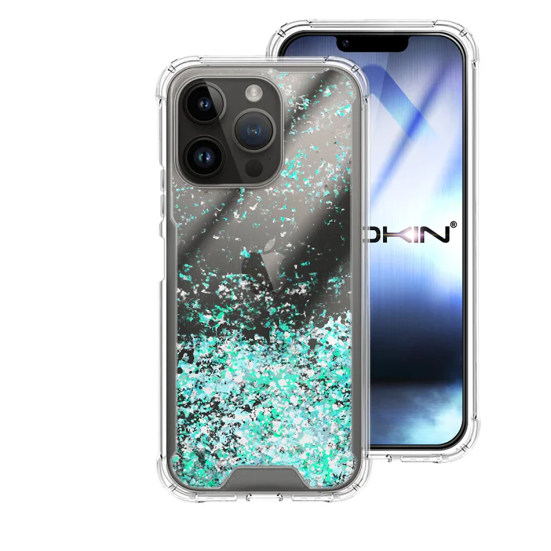 Capa de Gel Apokin Transparente para iPhone 13 Pro 6,1 polegadas Azul turquesa - Imagem 4
