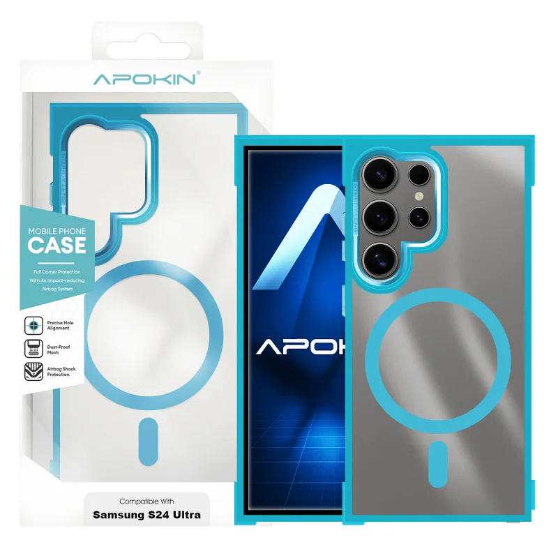 Capa de Silicone Apokin Premium com MagSafe para Samsung Galaxy S24 Ultra Preto - Imagem 5