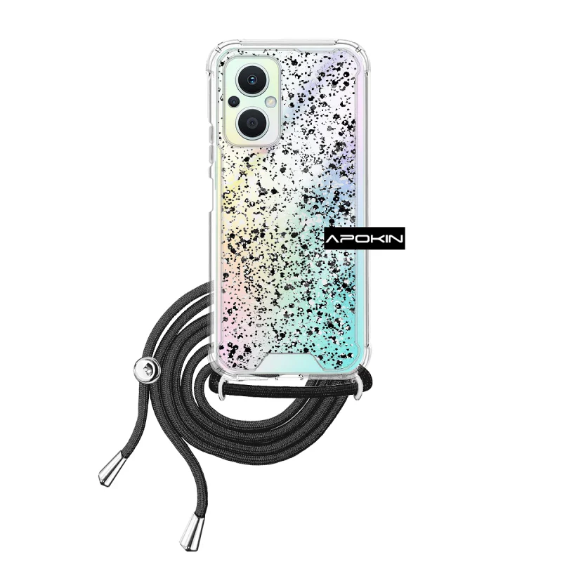Capa Apokin para Oppo Reno 8 Lite Gel Transparente com Cordão Preto - Imagem 5