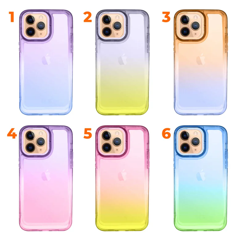 Capa Apokin Space Degradé com Proteção de Câmara para iPhone 11 Pro Rosa e Amarelo - Imagem 1