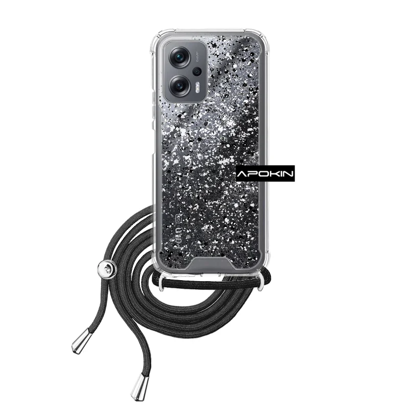 Capa de Gel Apokin para Xiaomi Poco X4 GT Transparente com Cordão Azul turquesa - Imagem 5