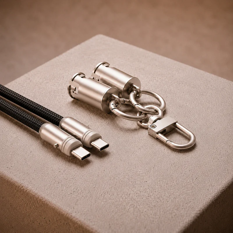 Cabo USB-C para USB-C Apokin 2 em 1 Cordão 60 W 30 cm Preto - Imagem 2