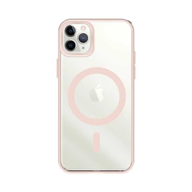 Capa Apokin para iPhone 11 Pro Transparente com Bordo Colorido e MagSafe Rosa - Imagem 4