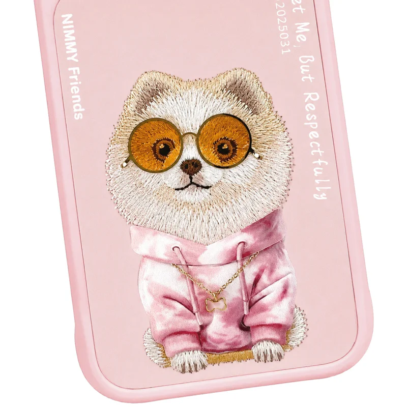 Capa Apokin Nimmy Friends Óculos de Sol com MagSafe para iPhone 16 Pro Cão Rosa - Imagem 2