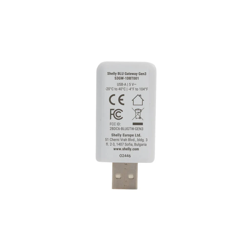 Gateway Bluetooth Shelly BLU Gateway Gen3 USB-A para Wi-Fi - Imagem 3