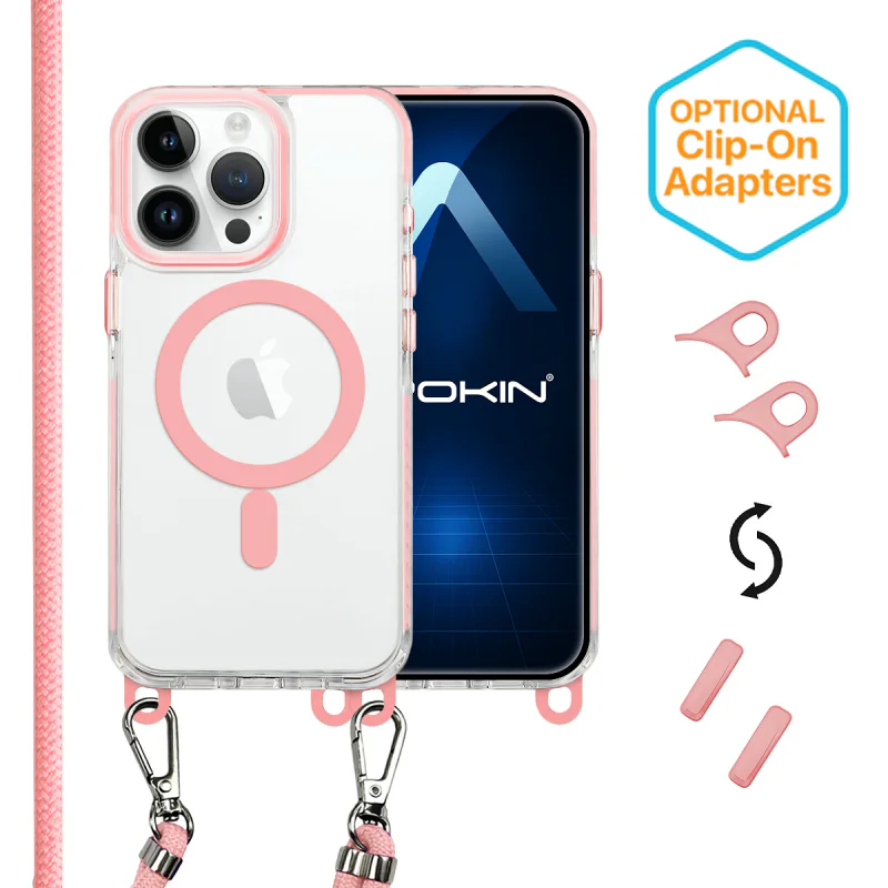 Capa Apokin para iPhone 14 Pro Max em Acrílico com Cordão Lilás - Imagem 5
