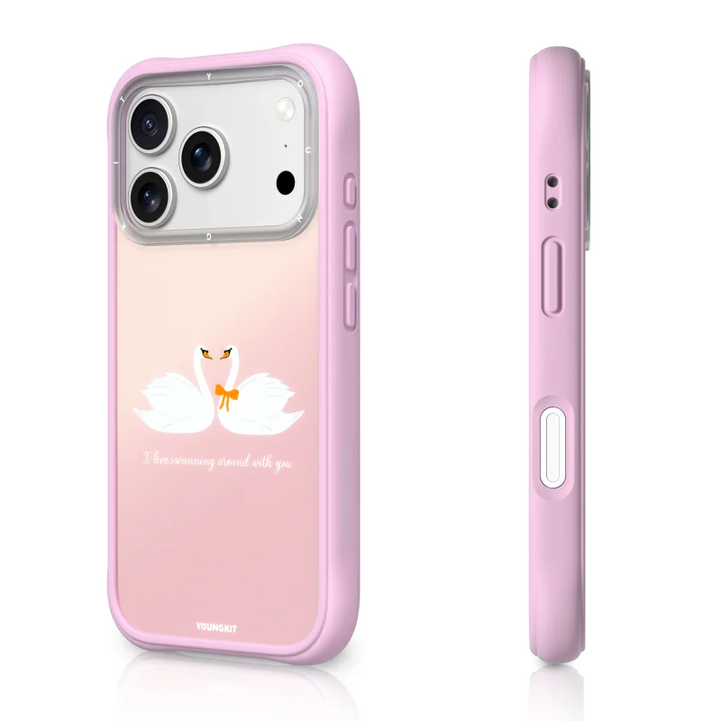 Capa Apokin Youngkit Magnética Série Beijo de Cisne para iPhone 17 Pro Max / 18 Pro Max Cisnes - Imagem 2