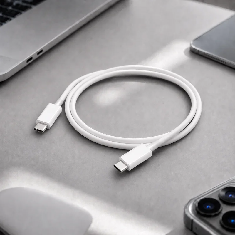 Cabo Apokin USB-C para iPhone 15 60 W 1 m Branco - Imagem 3