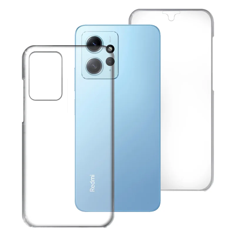 Capa Apokin Dupla 360 Frente e Verso em Silicone Transparente para Xiaomi Redmi Note 12 Transparente - Imagem 1