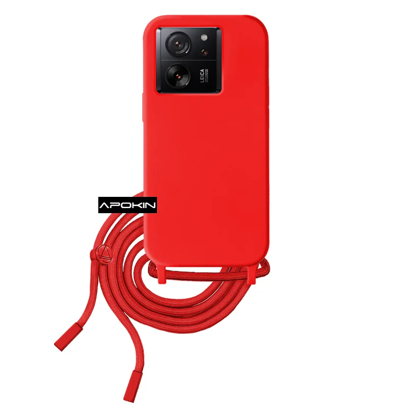 Capa Apokin para Xiaomi 13T / 13T Pro Suave com Cordão Azul Turquesa - Imagem 3