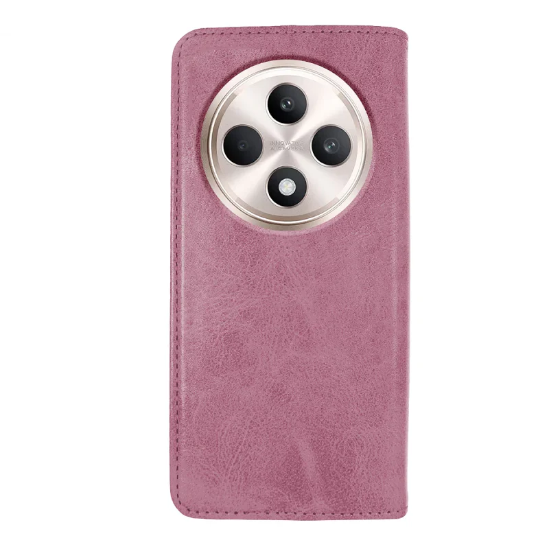 Capa Apokin para Oppo Reno 12F em Pele Sintética com Porta-Cartões Rosa - Imagem 2