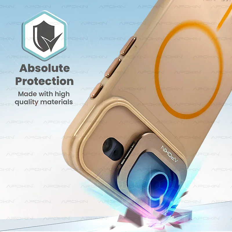 Capa Apokin para iPhone 15 Silicone com MagSafe e Suporte Branco - Imagem 6