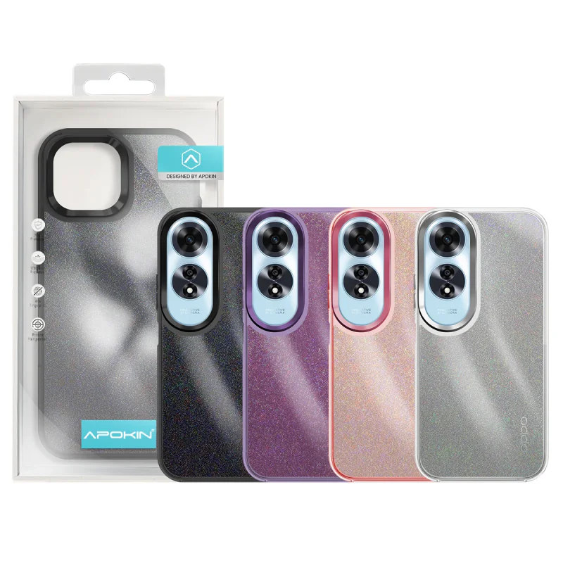 Capa Acrílica Apokin com Purpurina para Oppo A60 Variedade de cores