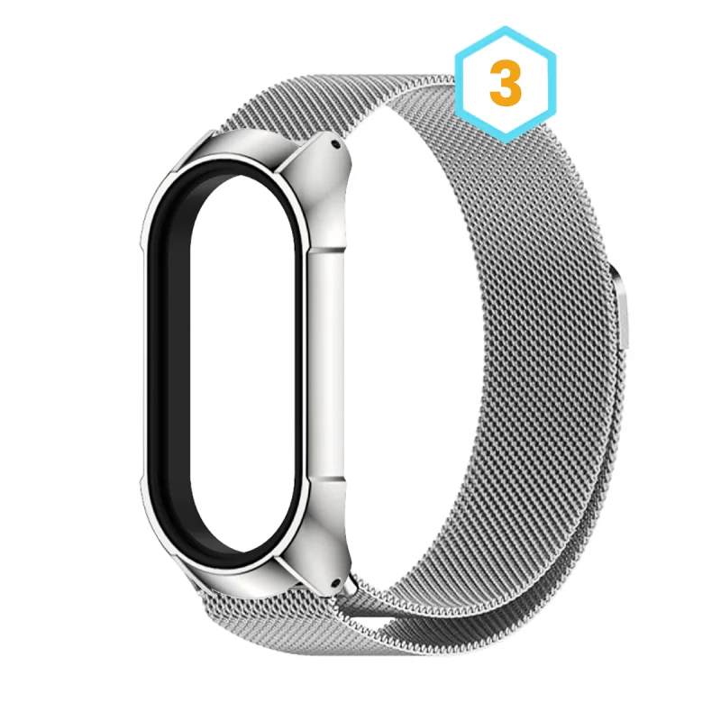 Bracelete Metálica Apokin para Xiaomi Mi Band 7 e 5 Fina Preto - Imagem 4