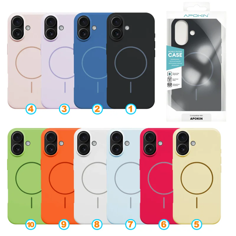 Capa Apokin de Silicone Premium com MagSafe para iPhone 17 Branco