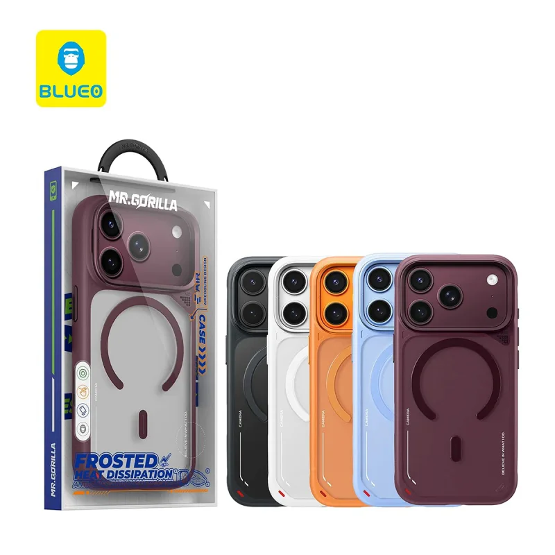 Capa Magnética Blueo Apokin para iPhone 17 Pro e 18 Pro com Suporte e Dissipação de Calor Branco