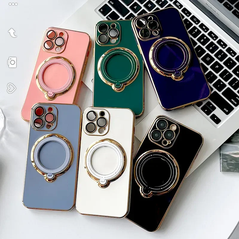 Capa de Silicone Apokin com Suporte Cromado para iPhone 11 Pro Preto - Imagem 5
