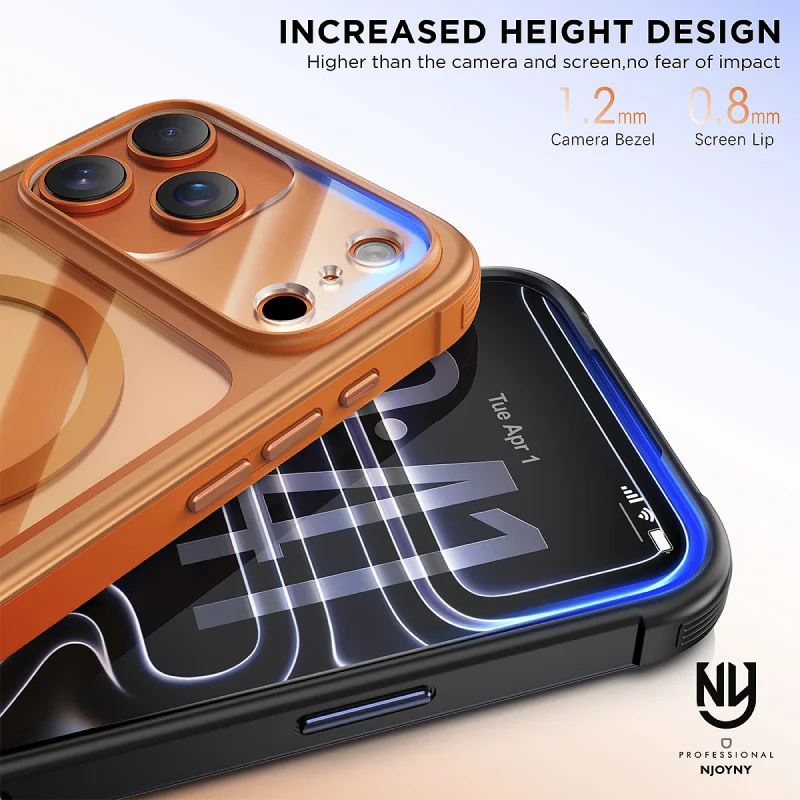 Capa Apokin NJOYNY Steel Armor S2-MAG para iPhone 17 Pro / 18 Pro Laranja - Imagem 3