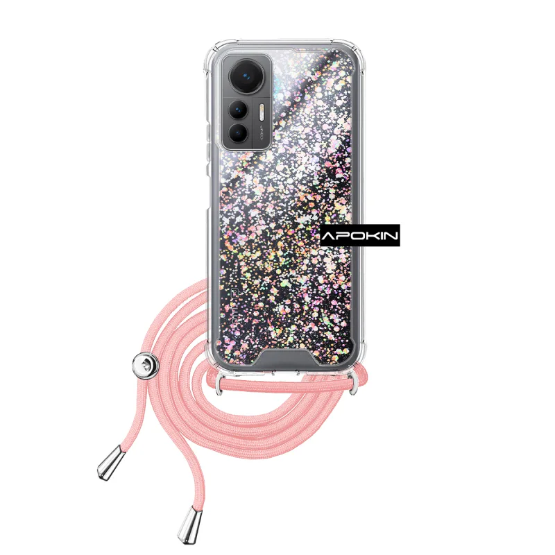 Capa Apokin para Xiaomi 12 Lite em Gel Transparente com Cordão Rosa - Imagem 3
