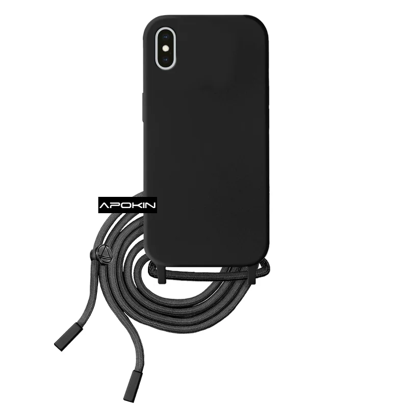 Capa Apokin para iPhone X e XS Suave com Cordão Azul Turquesa - Imagem 6