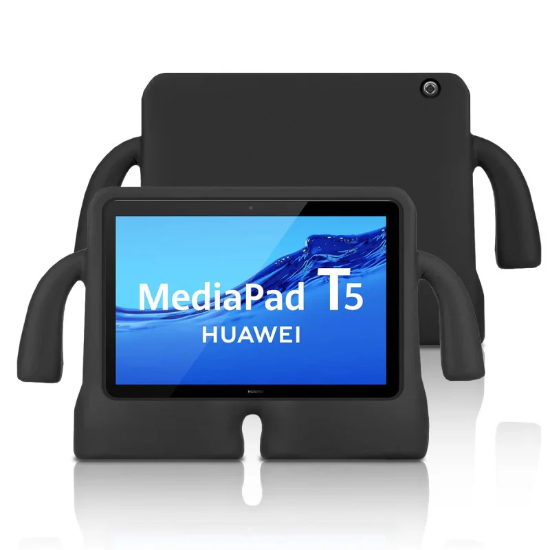 Capa de Silicone Reforçado Antichoque Apokin para Huawei MediaPad T3 10 Preto - Imagem 1