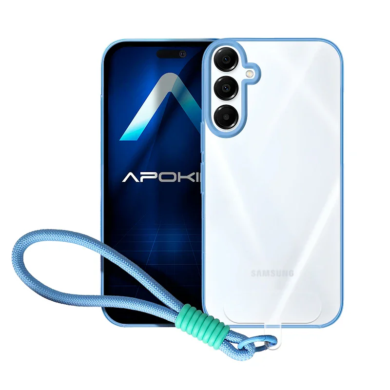 Capa Apokin para Samsung Galaxy A16 em Silicone com Alça Azul - Imagem 6
