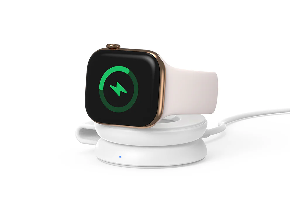 Carregador Sem Fios Magnético Conceptronic GORGON04W 2 em 1 Qi2 25 W Dobrável para iPhone e Apple Watch Branco - Imagem 3